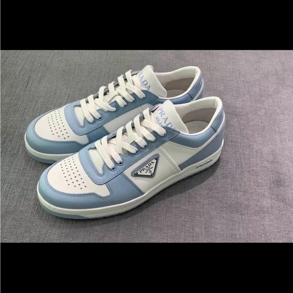 Prada Men's Blue and White Sneakers